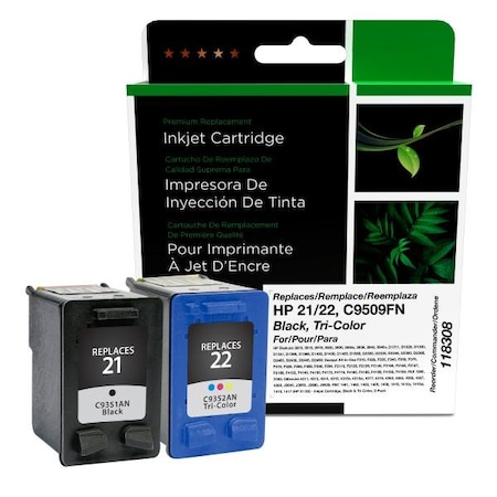 Clover Imaging Group Imaging Remanufactured Black, Tri-Color Ink Cartridges, 2PK 118308